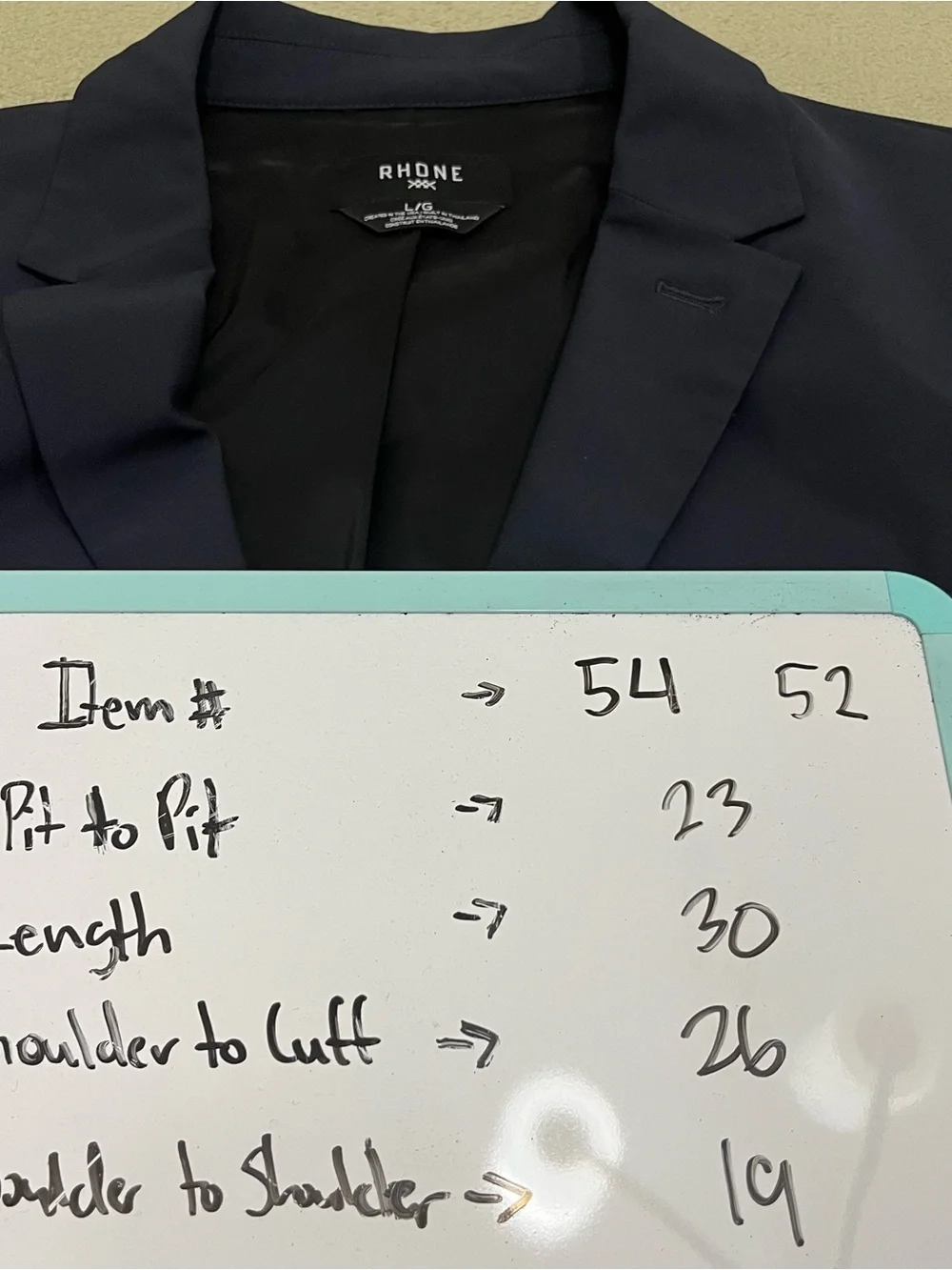 Rhone Blazer Mens L Blue Commuter Stretch Travel Sport Coat Performance Jacket